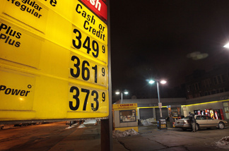 A gas station advertises gas in excess of $3 per gallon December 23, 2010 in Chicago, Illinois.