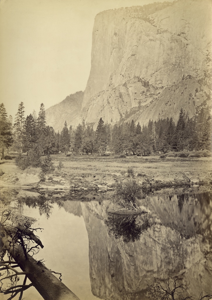 Mirror View Of El Capitan El Capitan, a vertical rock formation in Yosemite Valley, Yosemite National Park, California, reflected in water, circa 1865. (Photo by Carleton E. Watkins/Getty Images)