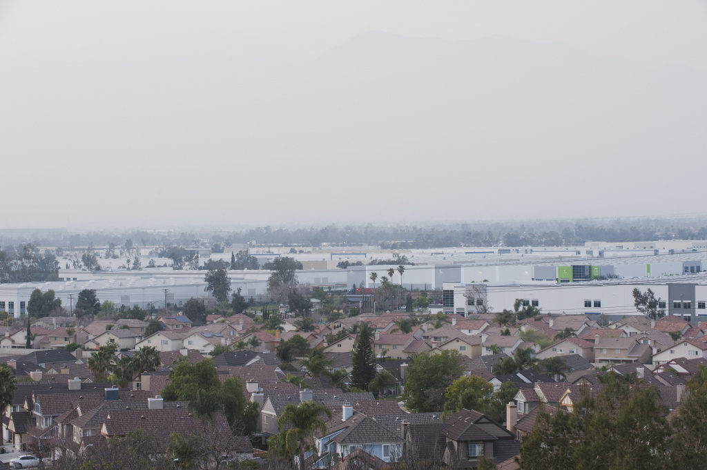 Warehouse Emissions In the least decade, millions of acres of white warehouses have been built amongst residential neighborhoods in Fontana, California.