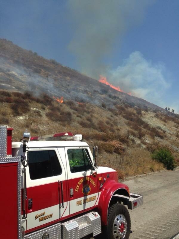 Three separate fires brought traffic to a standstill along I-15 Sunday at the Cajon Pass.