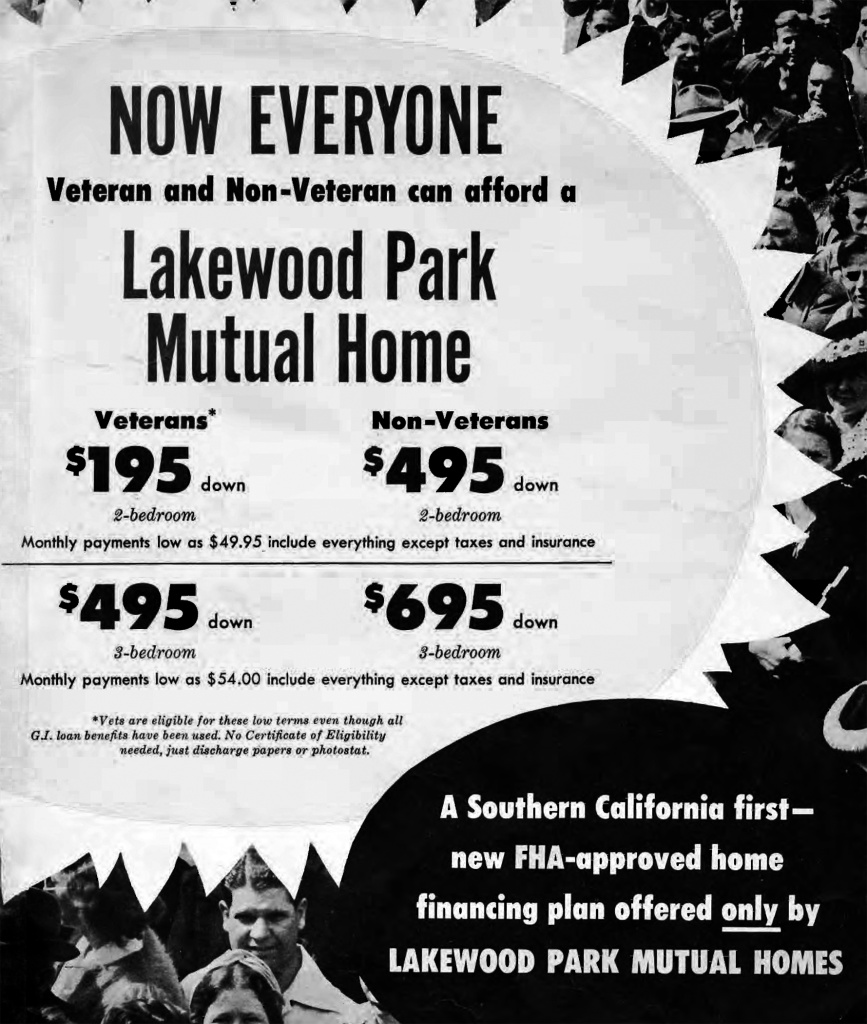 Lakewood flier 1952
Lakewood’s development never stopped, although the start of the Korean War slowed the financing of new construction.