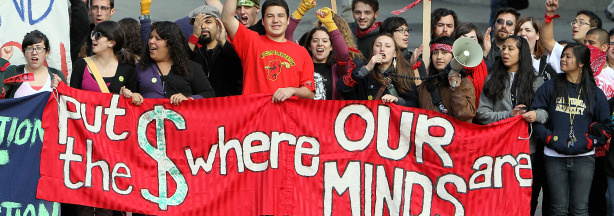 Students held protests at California campuses last fall in light of education cuts.