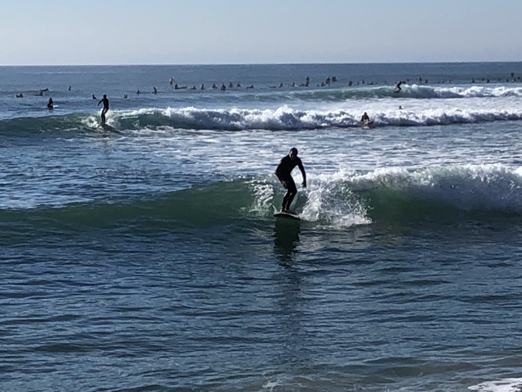Surfers at Surfrider Beach in Malibu take advantage of Tropical Storm Rosa's large and frequent waves. Surfers at Surfrider Beach in Malibu take advantage of Tropical Storm Rosa's large and frequent waves.