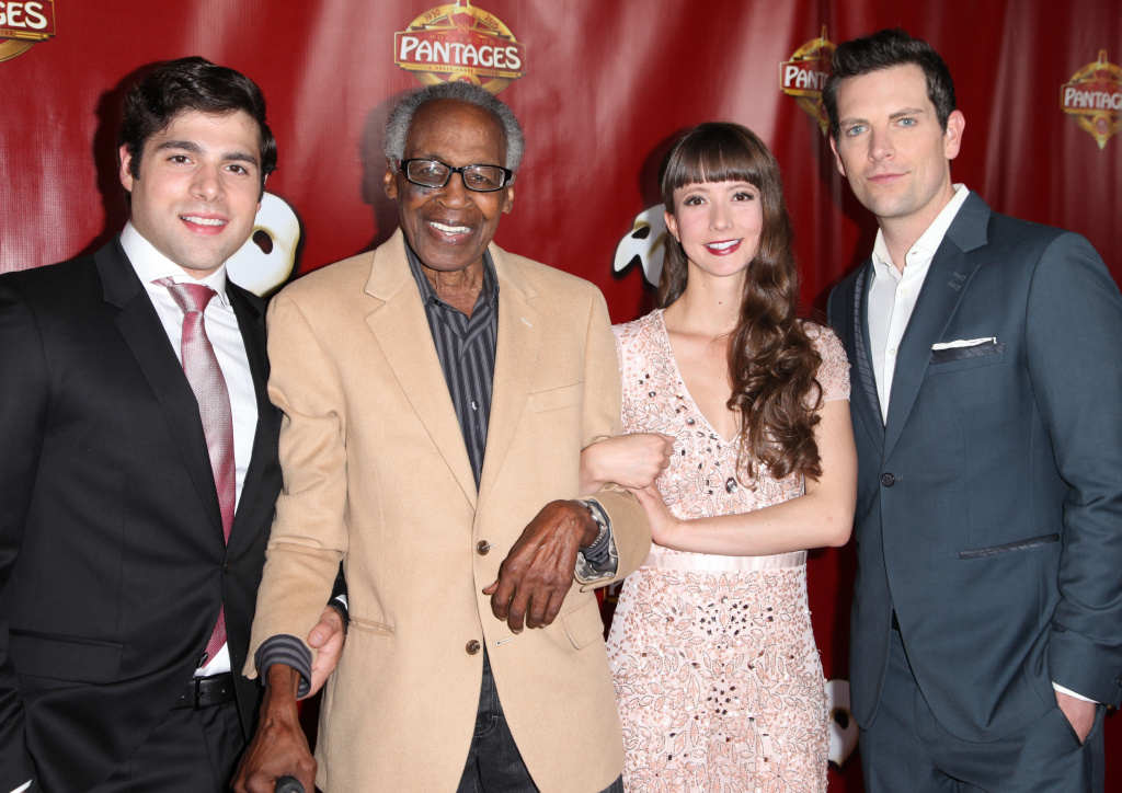 Red Carpet Opening Night Of 'THE PHANTOM OF THE OPERA' At Hollywood Pantages Theatre Actors Storm Lineberger, Robert Guillaume, Katie Travis and Chris Mann arrive at the opening of 'The Phantom of the Opera' at the Pantages Theatre on June 17, 2015.
