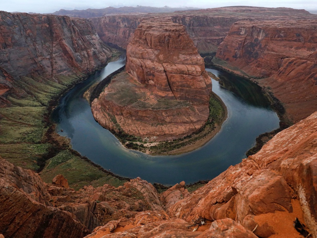 The Colorado River wraps around Horseshoe Bend in the in Glen Canyon National Recreation Area in Page, Ariz. on Feb. 11. The Colorado River wraps around Horseshoe Bend in the in Glen Canyon National Recreation Area in Page, Arizona on Feb. 11.