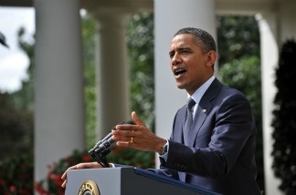 Mercer 21206 File photo: US President Barack Obama in the Rose Garden. The President will talk about a new plan to help homeowners.