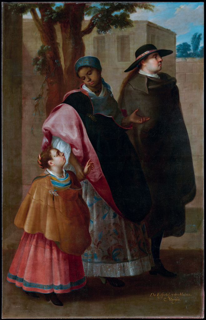 Attributed to José de Ibarra, From Spaniard and Mulatta, Morisca (De español y mulata, morisca), c. 1730. The painting is part of “Painted in Mexico, 1700–1790: Pinxit Mexici,” at LACMA through March 18, 2018. Attributed to José de Ibarra, From Spaniard and Mulatta, Morisca (De español y mulata, morisca), c. 1730. The painting is part of “Painted in Mexico, 1700–1790: Pinxit Mexici,” at LACMA through March 18, 2018.