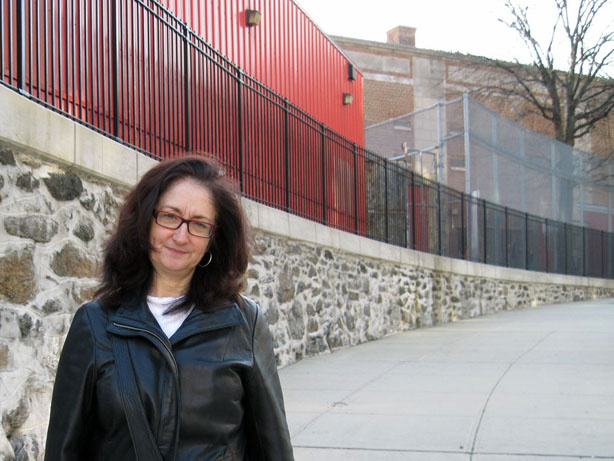 Julianne Polito has been sent repeatedly to the "rubber room" on accusations of corporal punishment. She stands outside the trailers that serve as the rubber rooms in Manhattan.
