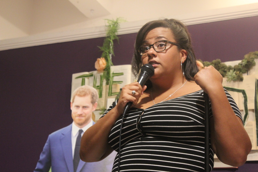 Los Angeles comedian Madison Shepard performs a stand-up set at Culver City romantic bookstore The Ripped Bodice, Aug. 15, 2019. Los Angeles comedian Madison Shepard performs a stand-up set at Culver City romantic bookstore The Ripped Bodice, Aug. 15, 2019.