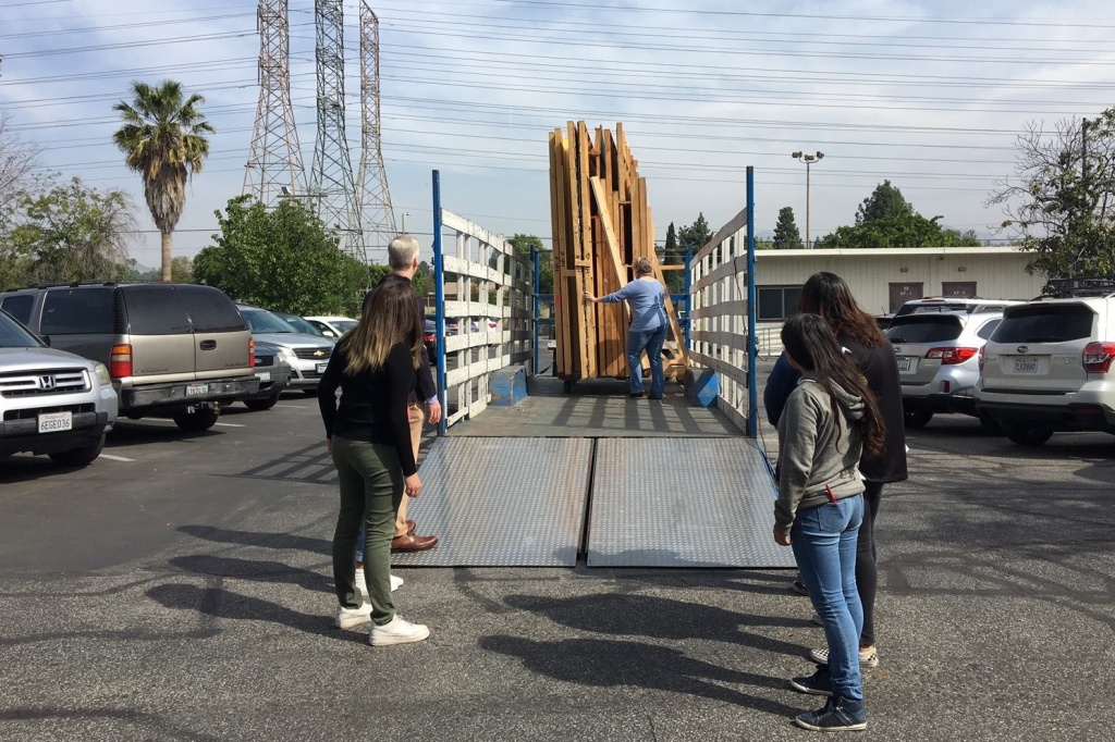 LAUSD Creative Industry Coalition Nickelodeon donated set pieces to nine schools around the district through the program this school year.