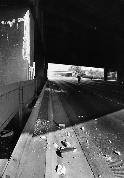 Mercer 5145 Debris from a freeway overpass, 1987
