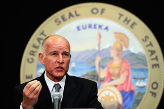 California Attorney General Jerry Brown speaks during a news conference on July 26, 2010 in Los Angeles, California. Brown, who is also the democratic gubernatorial candidate, said his office has issued subpoenas for hundreds of employment, salary and other records from the city of Bell, as part of an investigation into the hefty salaries being paid to top administrators and elected officials.
