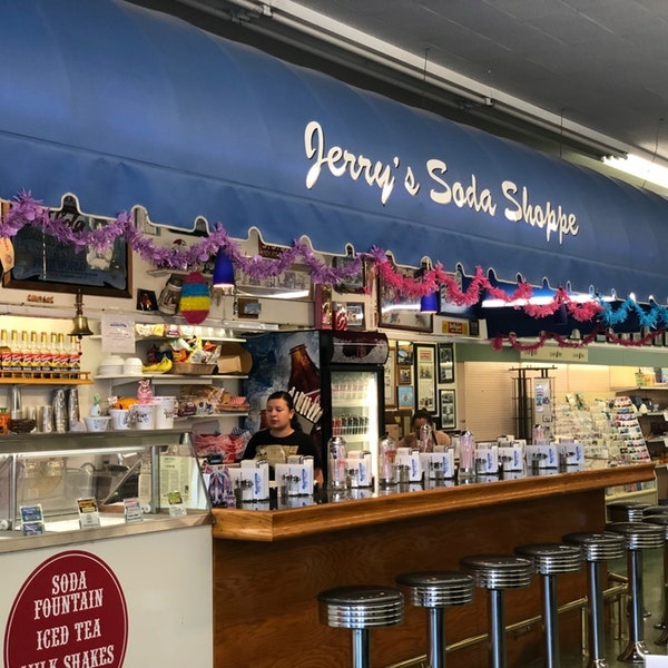 DeSoto soda shoppe The old-school 1950's style, soda counter inside DeSoto pharmacy was also known as 'Jerry's Soda Shoppe' after the late Jerry Meyers.