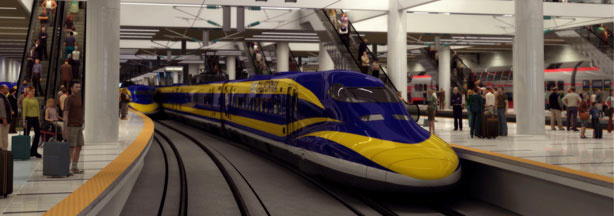 Mercer 12476 Computer-generated image of a potential California high-speed train