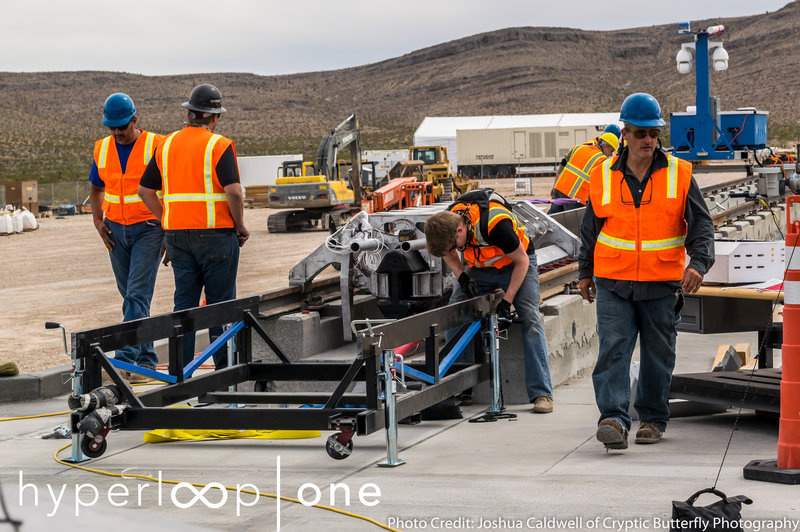 sled-at-poat_custom-b2d5e436ba3a1dc3801f60f6a465c254ab7277a4-s800-c85.jpg Hyperloop One tested a propulsion motor on a track, one component of the Hyperloop.