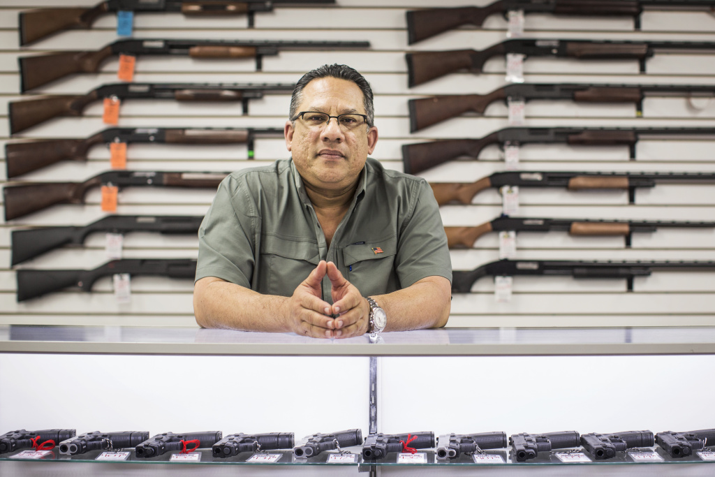 Gun Sales - 3 Vincent Torres is the owner of Bullseye Sport in Riverside. Torres came to the United States from Cuba at seven years old. He's been in the firearm industry since 1977.