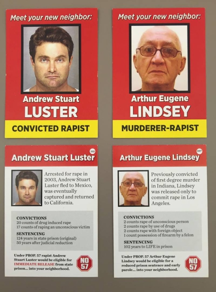 RS21364_FullSizeRender-qut-800x1079.jpg Proposition 57 opponents made these playing cards of inmates they say could be released if the ballot measure passes.