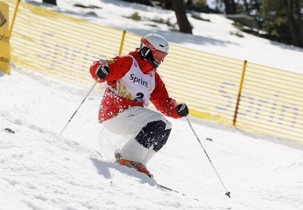 In this file photo, Bradley Wilson competes in the Men's Moguls at the U.S. Freestyle Moguls National Championship at Heavenly Resort on March 29, 2013 in South Lake Tahoe, California. A study from the Department of the Interior reports temperatures in California’s Central Valley are predicted to rise more than three degrees by the end of the century — that means less snow for skiers, but less water for California in the hot, dry months.