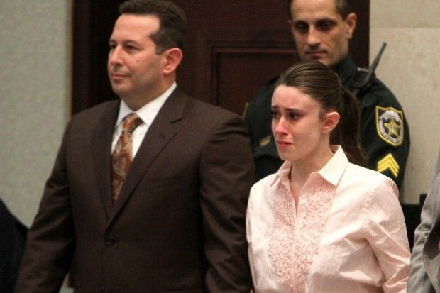 Casey Anthony, the mother of Caylee Anthony, reacts to being found not guilty on murder charges at the Orange County Courthouse in Orlando, Fla. on July 5, 2011