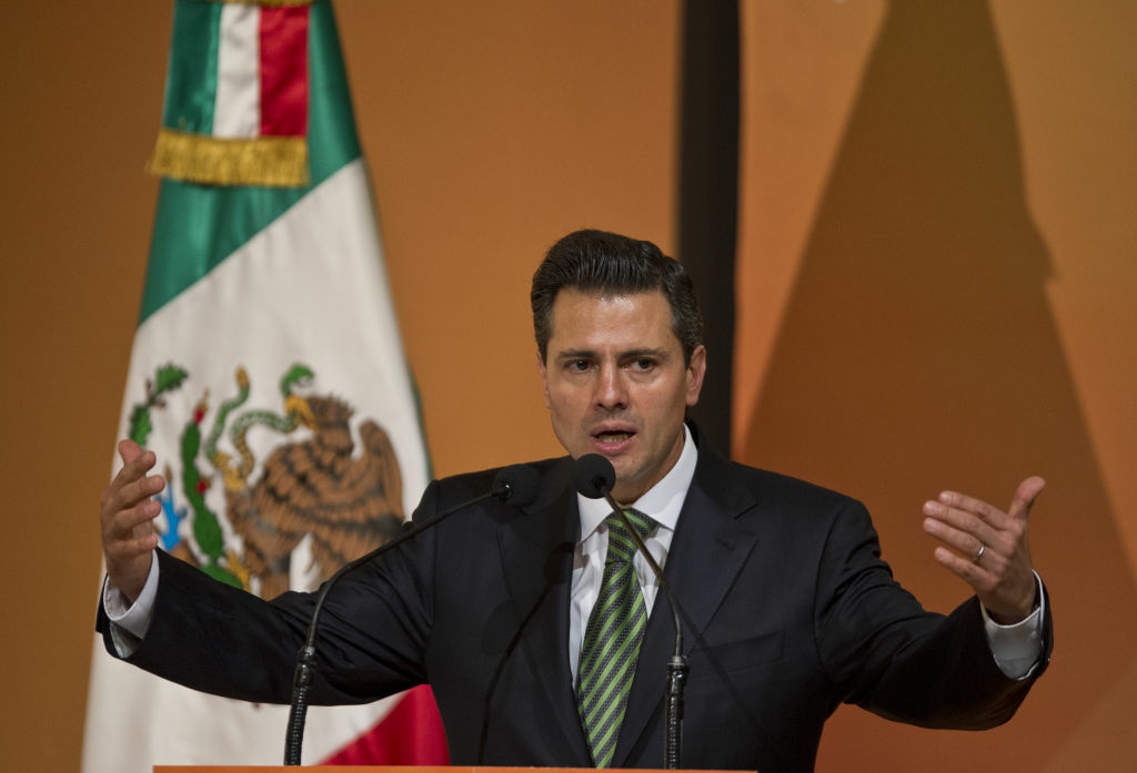 MEXICO-SUMMIT-BUSINESS-PENA NIETO The elected president of Mexico Enrique Peña Nieto delivers a speech during a conference in the framework of the 'Mexico Business Summit' in Queretaro, Mexico, on November 12, 2012. The meeting will last until November 13.