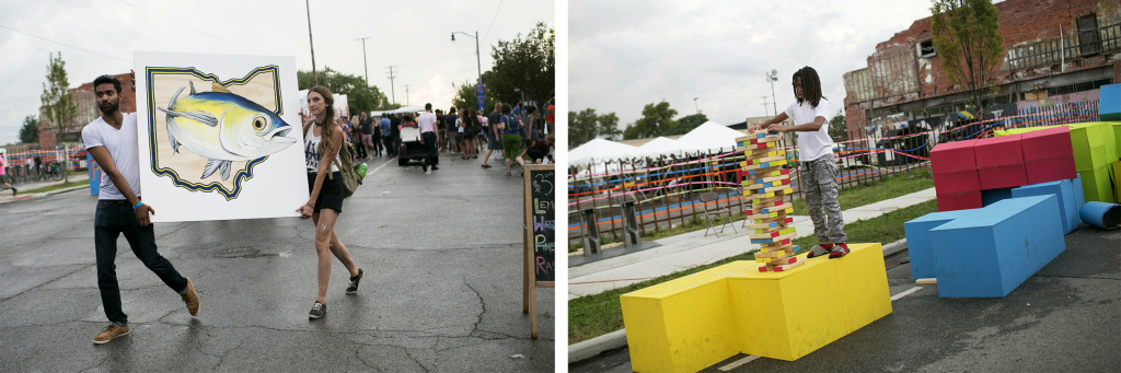 ohio a nation engaged People walk around the Independents' Day Festival in the Franklinton neighborhood. Columbus' economy is boosted by its relatively central location in the state, being the capital, and being the home of Ohio State University.