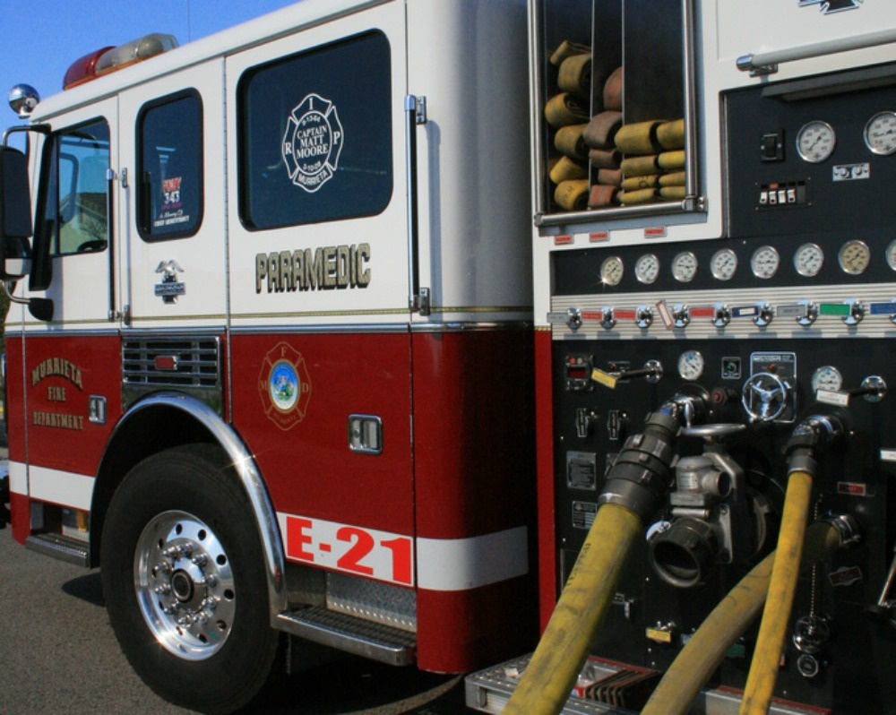 A Murrieta Fire Dept paramedic truck.