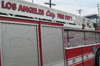 An LAFD paramedic vehicle is seen here at the Avenue 19 maintenance facility in downtown.
