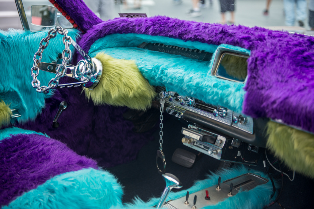 The interior of a lowrider affectionately called The Love Machine. The interior of a lowrider affectionately called The Love Machine.