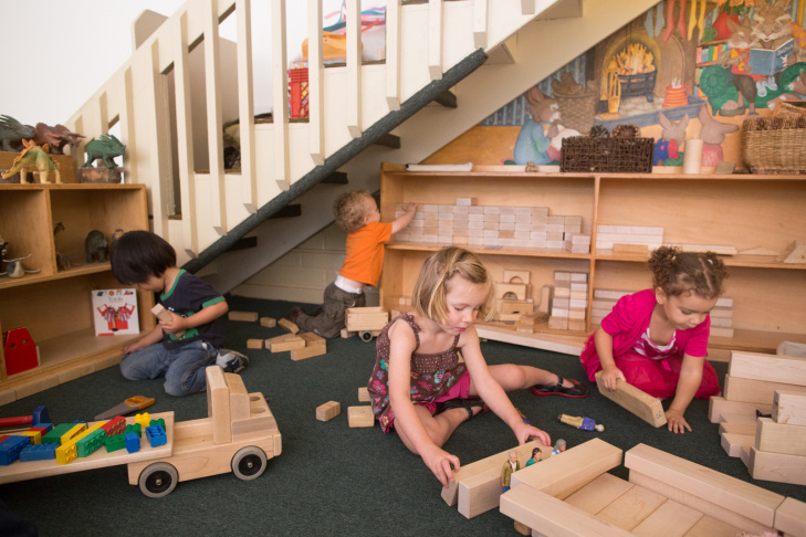 A preschool student at La Canada's Child Educational Center plays with mud. Jordan Young, a neuroscientist,  emphasizes that associations between gender and color, or gender and specific activities aren’t hardwired in the baby’s brain – the physical and social environment we give to kids builds them up