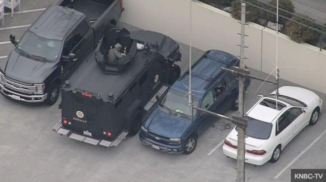 A man who shot at the Temple City sheriff's station Monday morning is dead, according to the L.A. County Sheriff's Department.