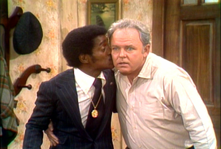 Sammy Davis, Jr. kisses Carrol O'Connor on Sammy Davis, Jr. kisses Carrol O'Connor on