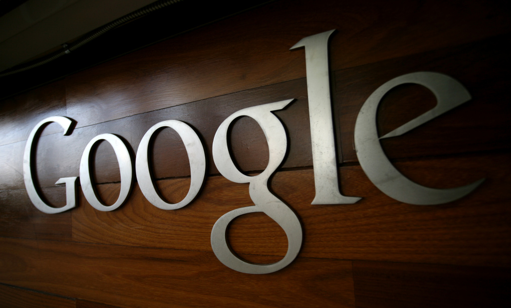 Google Stock Photo The Google logo is seen at the Google headquarters in Mountain View, California. on September 2, 2011.