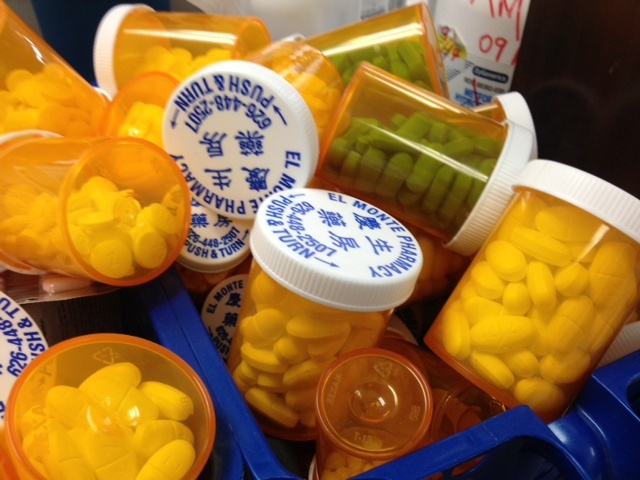 El Monte Pharmacy Pills waiting to be added to prescriptions at El Monte Pharmacy.