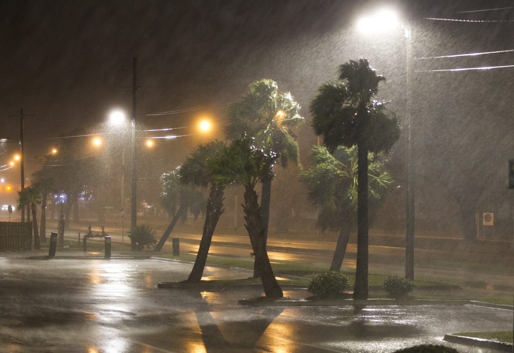 Hurricane Nate Slams Into U.S. Gulf Coast The eye of Hurricane Nate pushes ashore in Biloxi, Mississippi on Sunday, October 8, 2017.