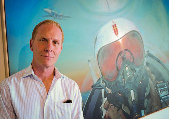 Artist Jorg Dubin has lived in the area since the sixties. His paintings of the El Toro Marine Air Station are the Great Park Gallery’s inaugural exhibit.