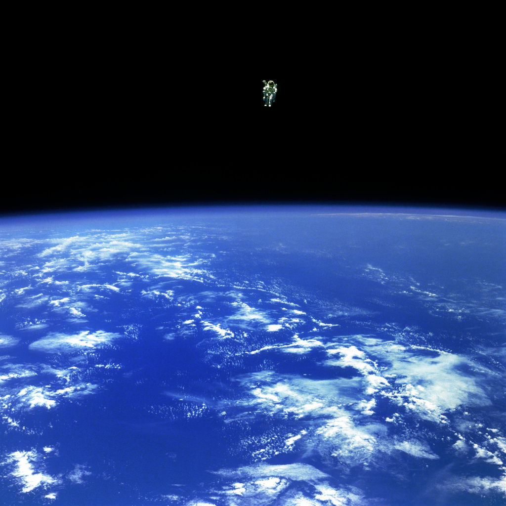 nasa astronaut space Mission Specialist Bruce McCandless II, is seen further away from the confines and safety of his ship than any previous astronaut has ever been.
Credit: NASA