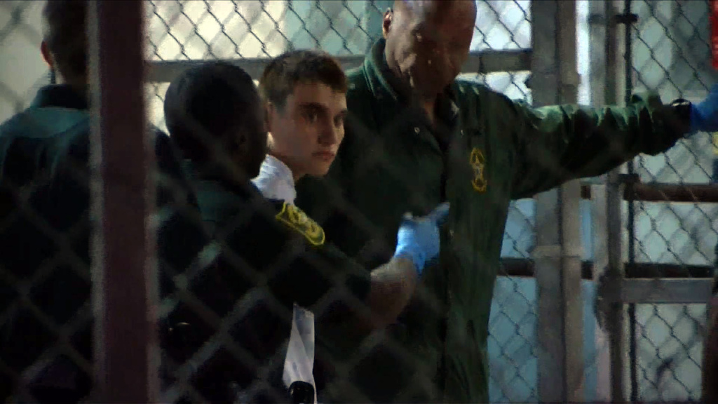 TOPSHOT-US-SHOOTING-SCHOOL-CHARGES This video screen grab image shows shooting suspect Nikolas Cruz on February 15, 2018 at Broward County Jail in Ft. Lauderdale, Florida.