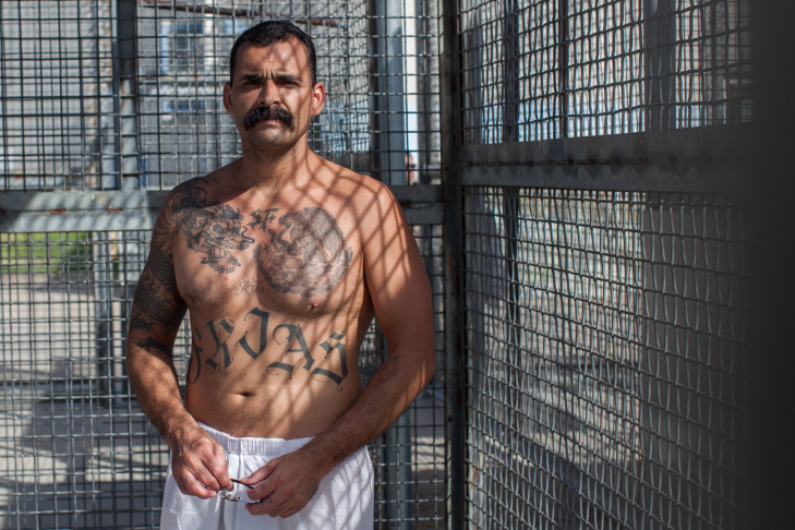 Prison gym mounth tattoo