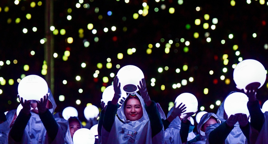 OLY-2018-PYEONGCHANG-CLOSING Artists perform during the Closing Ceremony of the Pyeongchang 2018 Winter Olympic Games on February 25, 2018 in Pyeongchang, South Korea.