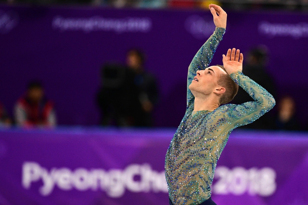 FSKATING-OLY-2018-PYEONGCHANG Adam Rippon of the United States competes during the men's single free program on day eight of the PyeongChang 2018 Winter Olympic Games on February 17, 2018.