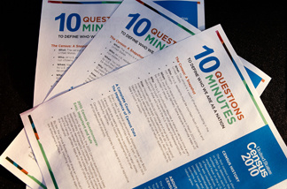 Forms for Census 2010 are displayed during an event to promote the census at Ben's Chili Bowl April 1, 2010 in Washington, DC.