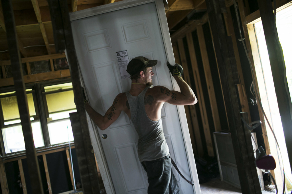 Blake Drummond works on a house in Springfield. Drummond was a high school dropout who went through a program at Opportunities for Individual Change. After getting his GED and taking construction and building classes, he now earns $21 an hour. Blake Drummond works on a house in Springfield. Drummond was a high school dropout who went through a program at Opportunities for Individual Change. After getting his GED and taking construction and building classes, he now earns $21 an hour.