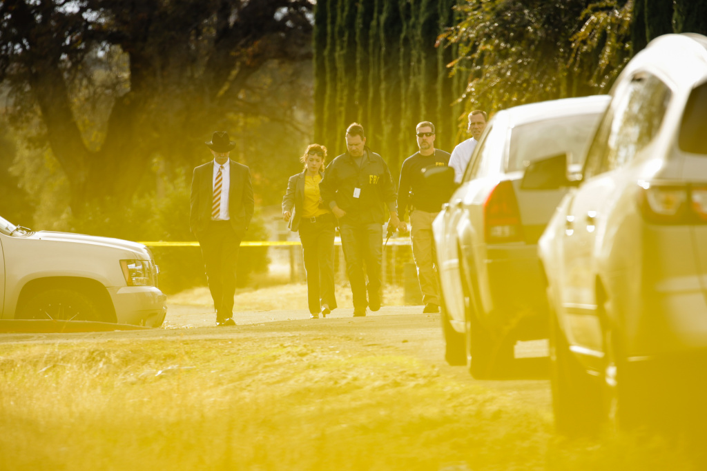 US-crime-shooting FBI agents are seen behind yellow crime scene tape outside Rancho Tehama Elementary School after a shooting in the morning on November 14, 2017.