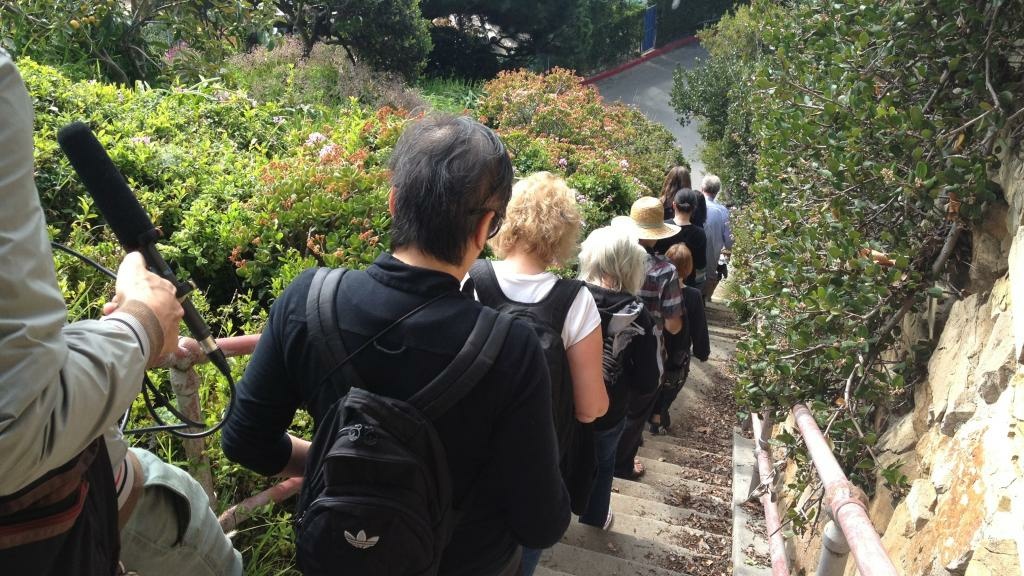 Secret Stairs A tour group walks some of LA's secret staircases.