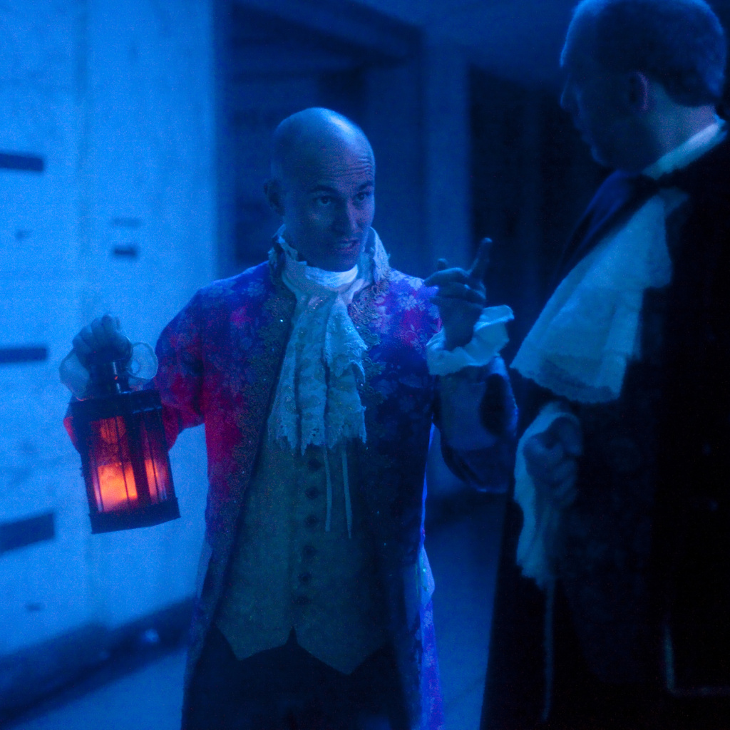 William Joseph Hill and Brian David Pope in "The Cask of Amontillado." Mountan View Mausoleum and Cemetery, 2010 Wicked Lit production.