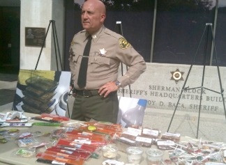 Los Angeles County Sheriff's Department Capt. Ralph Ornelas talks to the press Oct. 29, 2010 about marijuana-laced edibles that resemble typical food products and Halloween candy that can pose a threat to children and teenagers.