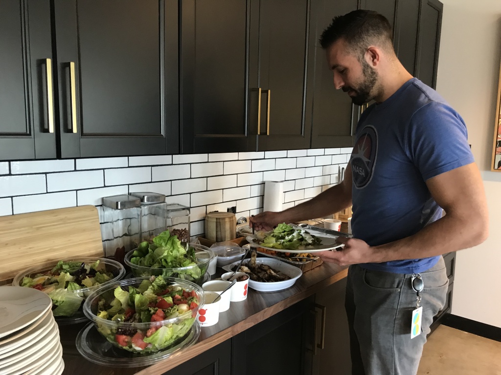 A Tender Greens office employee grabs lunch in their downtown Los Angeles headquarters, March 28, 2018. A Tender Greens office employee grabs lunch in their downtown Los Angeles headquarters, March 28, 2018.