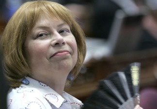 In this file photo taken Aug. 30, 2008, state Sen. Jenny Oropeza, D-Carson, fans herself during a Senate session at the Capitol. Oropoza died Wednesday, Oct. 20, 2010 in a Long Beach hospital.