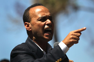 U.S. Rep. Luis Gutierrez (D-IL), speaks in favor of national immigration reform at a rally on April 25, 2010 in Phoenix, Arizona.