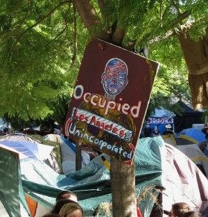 A sign at the Occupy Los Angeles camp, October 2011
